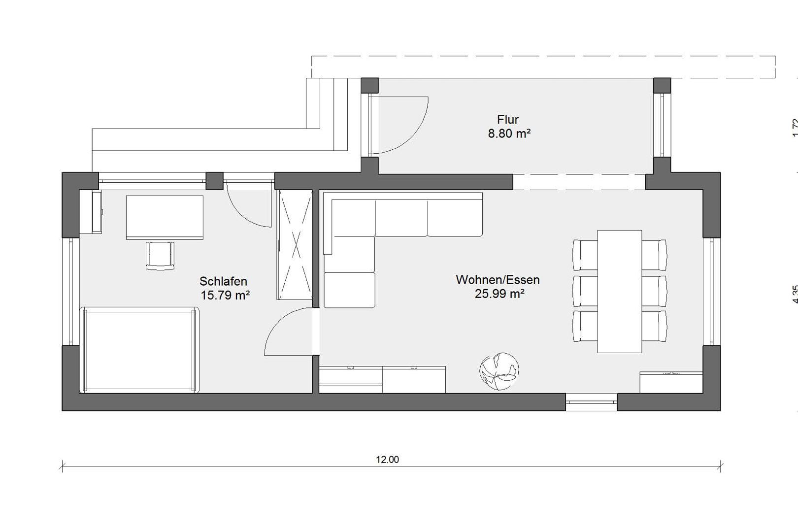 Plan d'étage rez-de-chaussée FlyingSpace E 10- 042.4