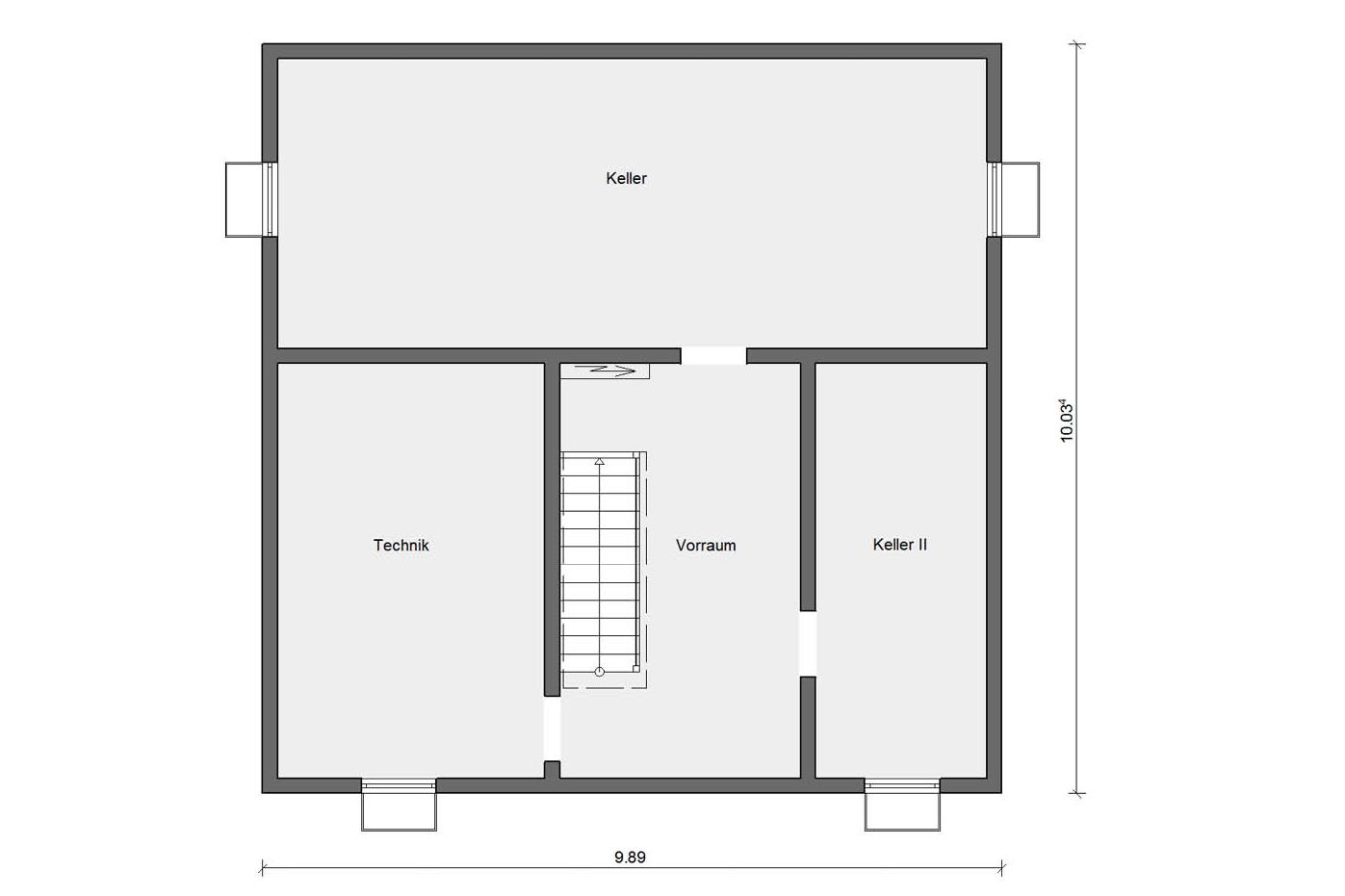 Pianta seminterrato  M-15 178.1 Casa prefabbricata con appartamento annesso