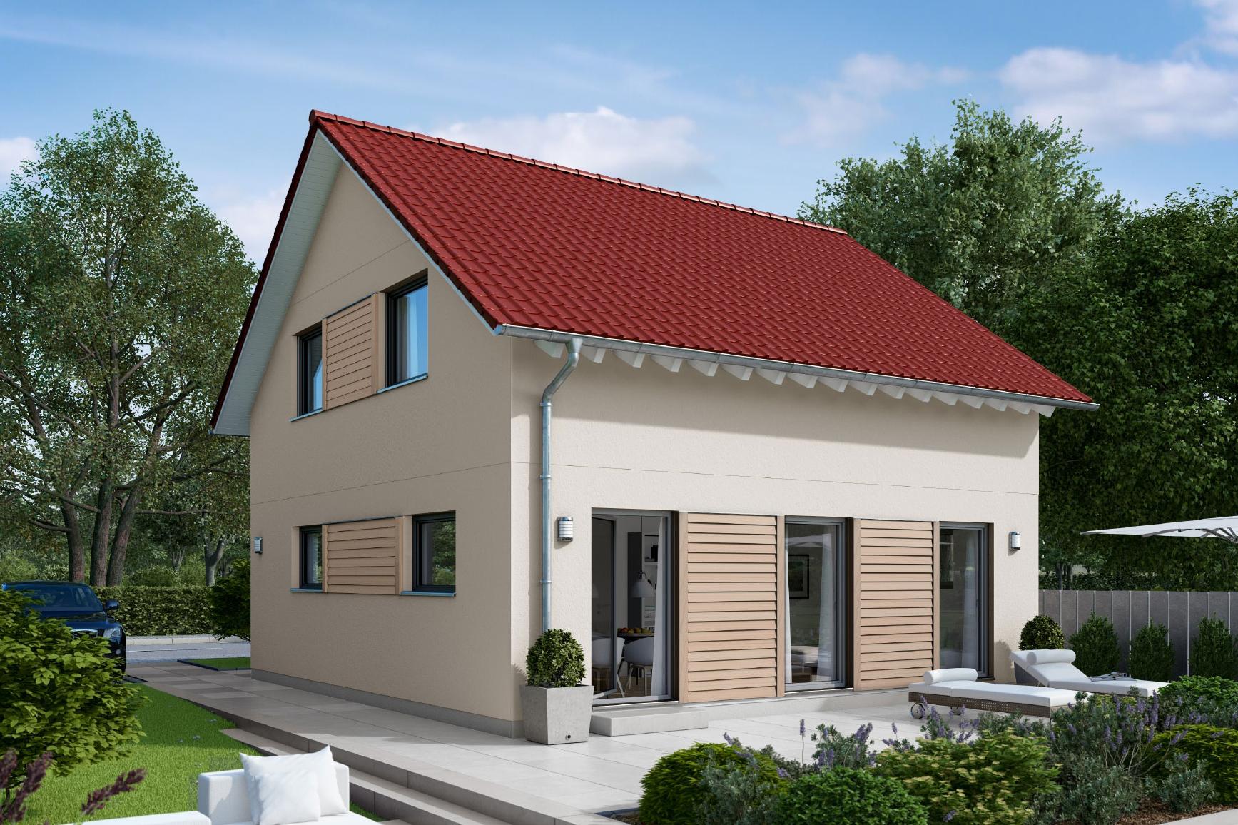 Haus mit Holzfassaden-Elemente