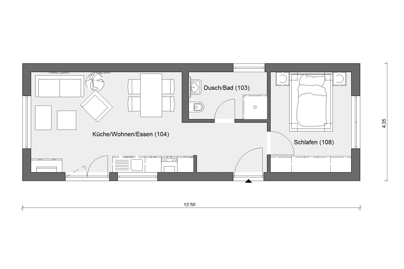 Plan d'étage d'un complexe de vacances FlyingSpace F 10-043.9