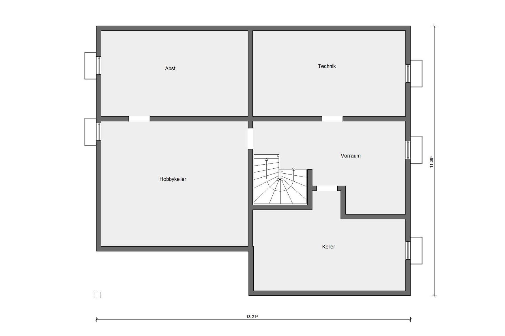 Grundriss Kellergeschoss Flachdach Bungalow E 10-119.2