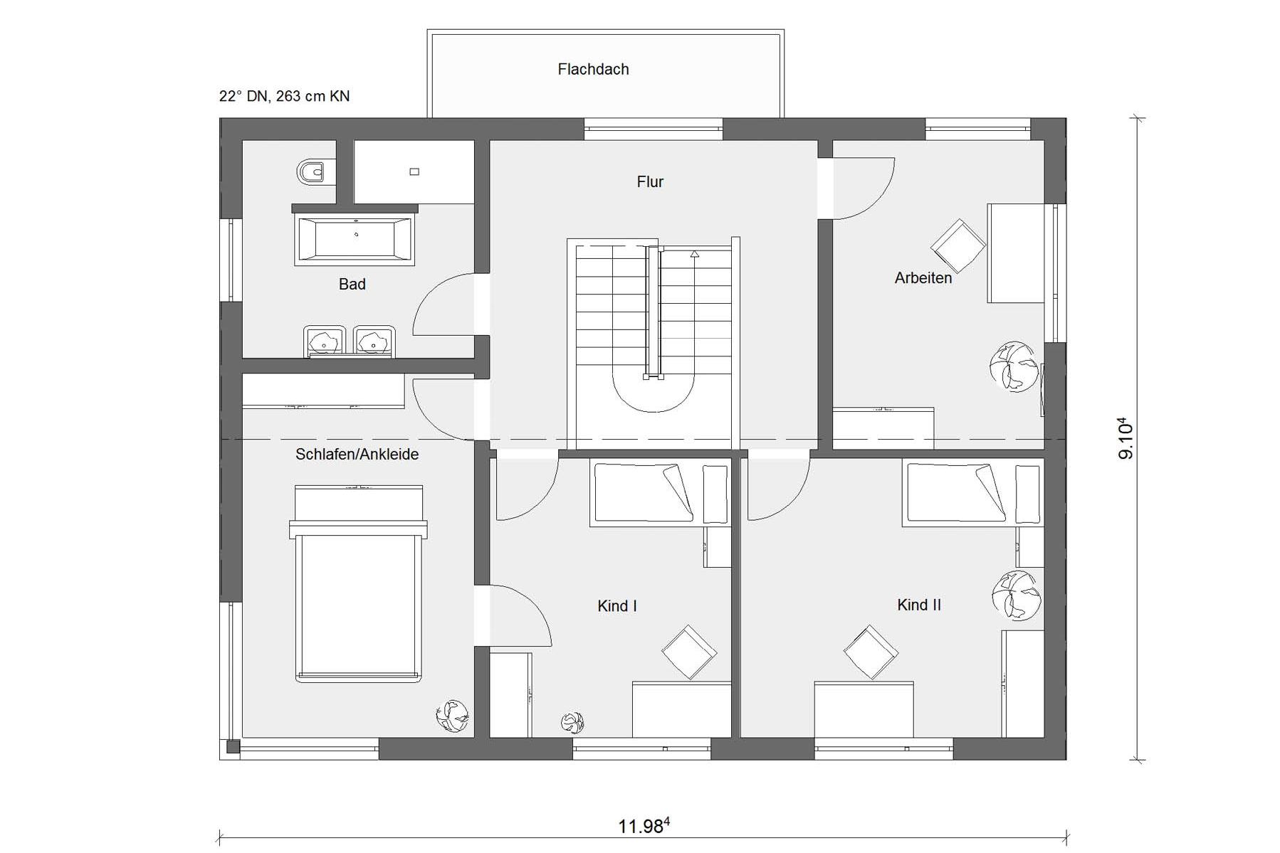 Grundriss Dachgeschoss Musterhaus Auggen 