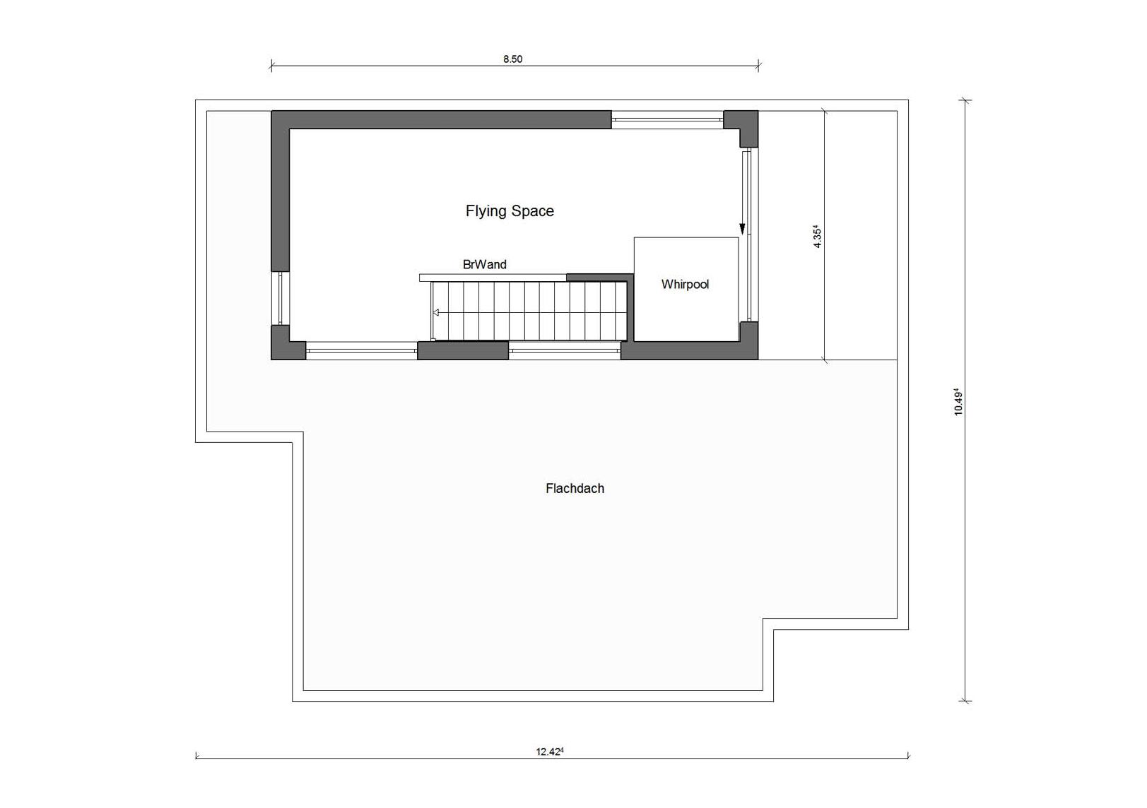 Plan d'étage du grenier maison modèle Schwörer à Wuppertal