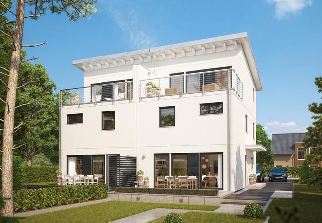 Semi-detached house with roof terrace