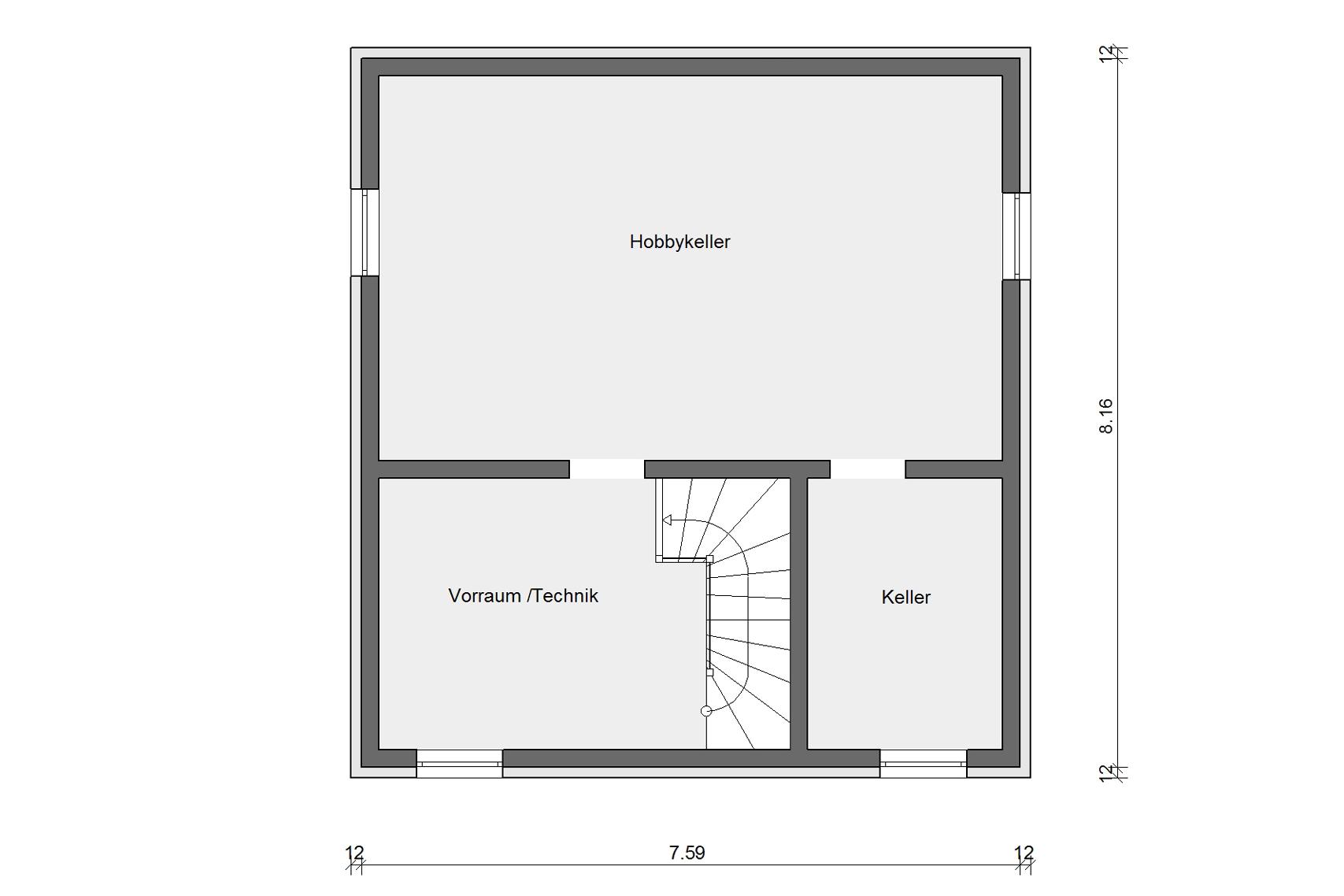 Grundriss Kellergeschoss  E 20-108.4 Der Klassiker-Stadtvilla