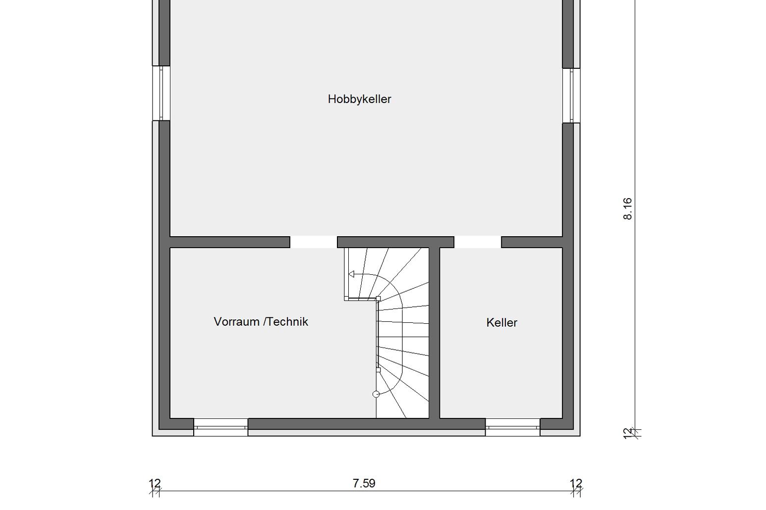 Plan d'étage cave E 20-108.4 le classique de la villa urbaine