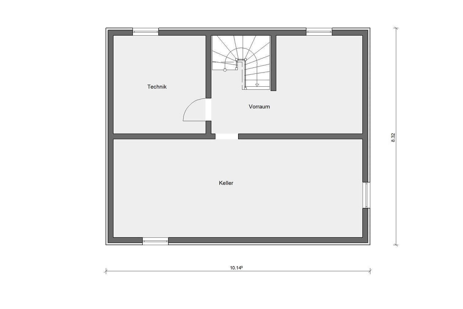 Plan d'étage cave E 20-144.2 Style Bauhaus moderne
