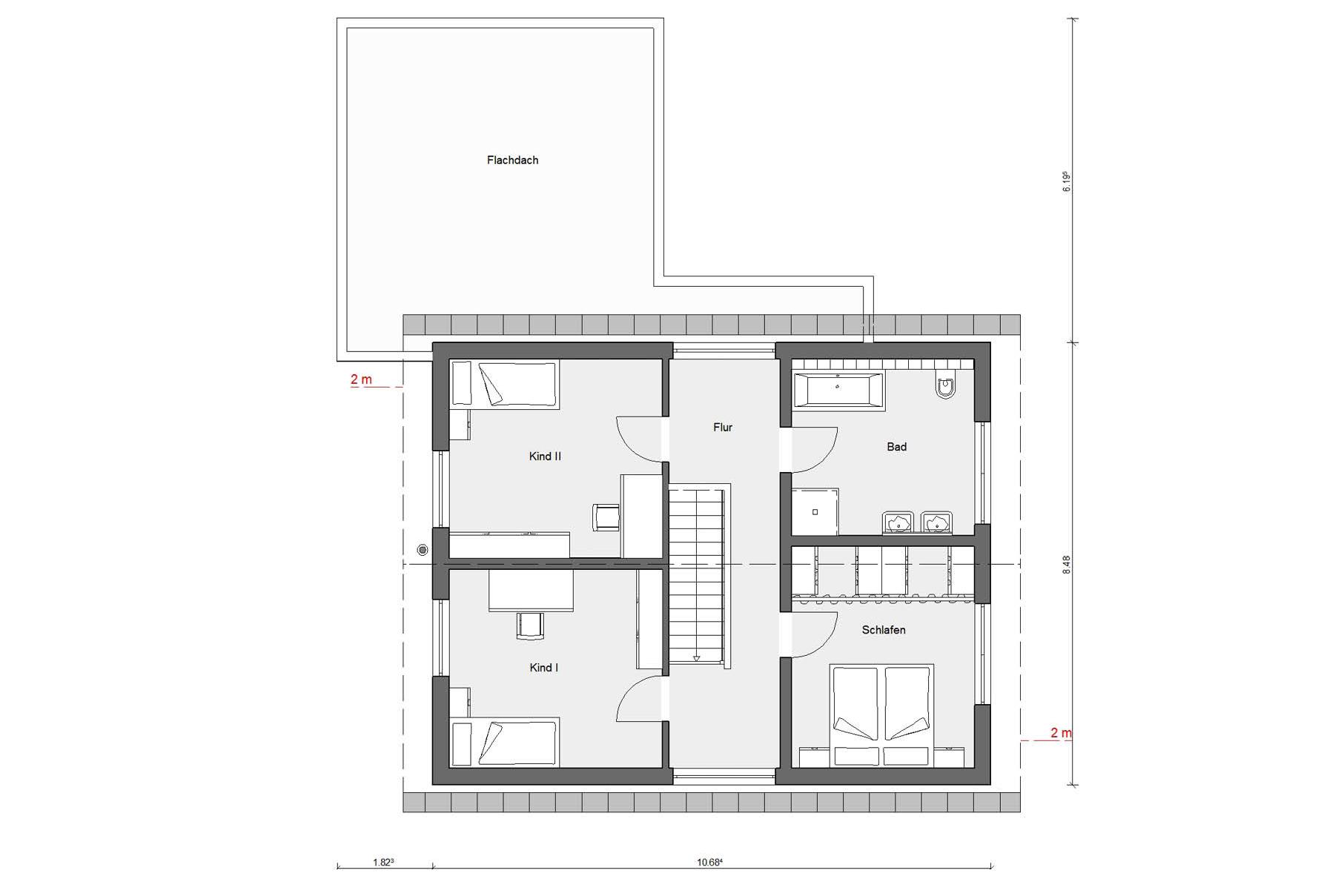 Grundriss Dachgeschoss E 15-179.1 Das Energie Haus für Familien