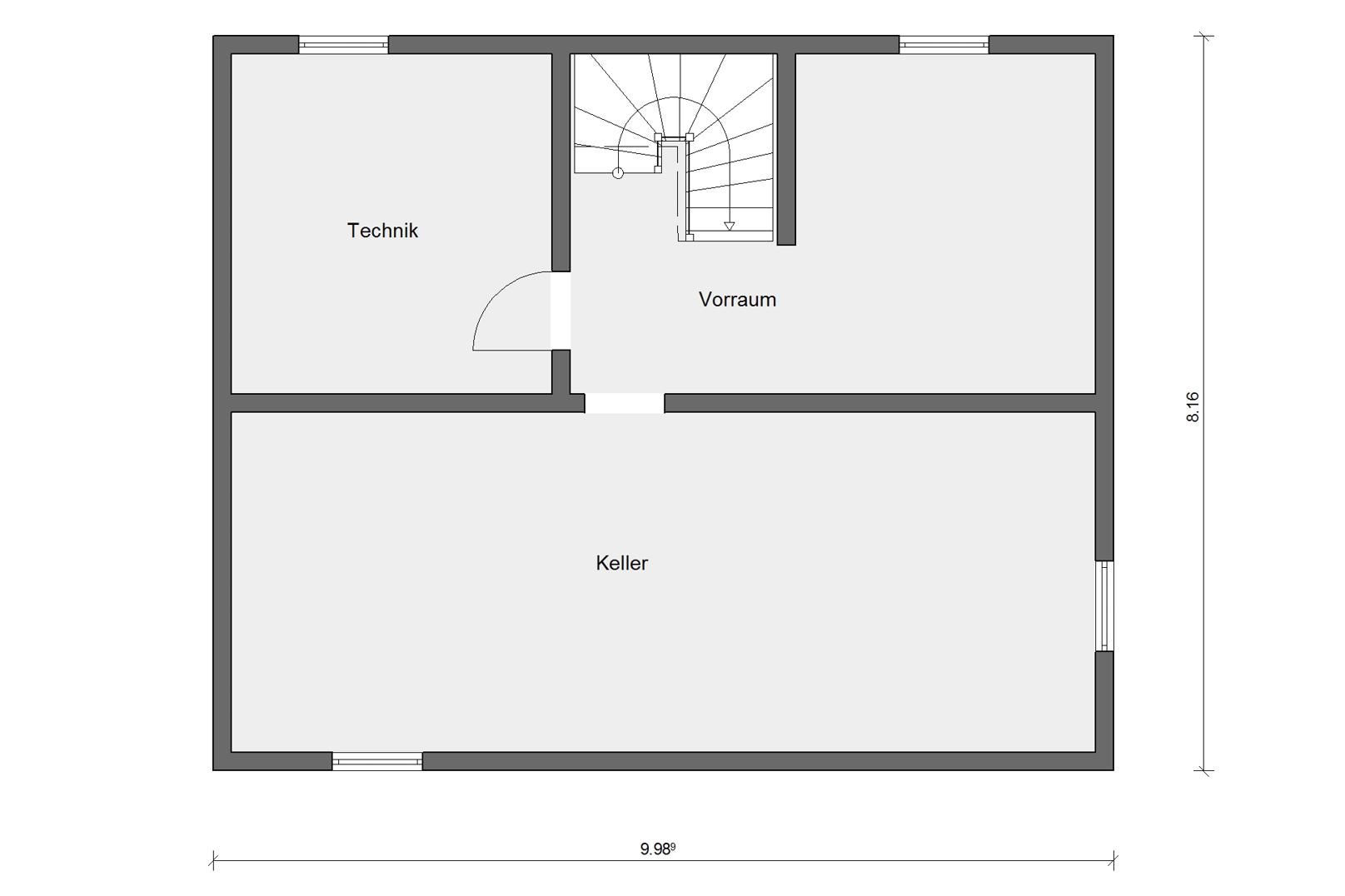 Grundriss Kellergeschoss E 20-144.6 Moderner Bauhausstil