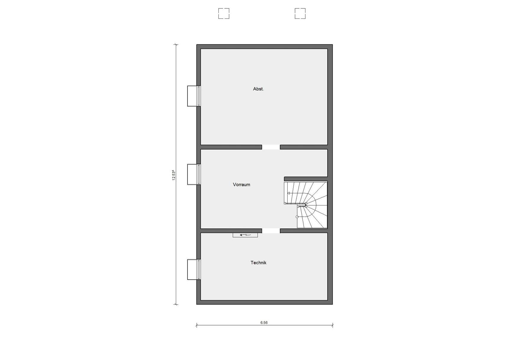 Plan d'étage cave D 15-216.1 Maison d’angle jumelée