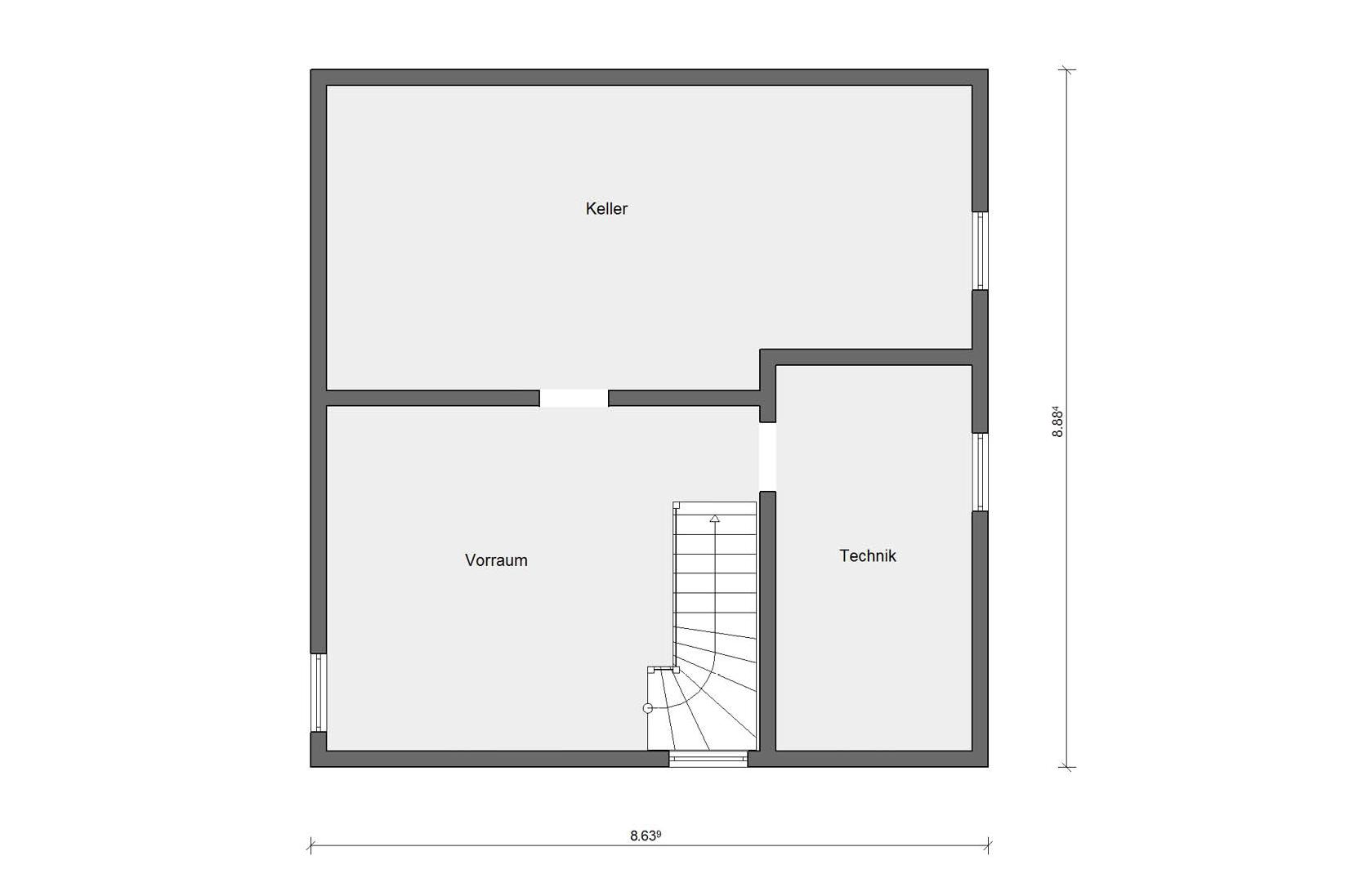 Grundriss Kellergeschoss Landhaus