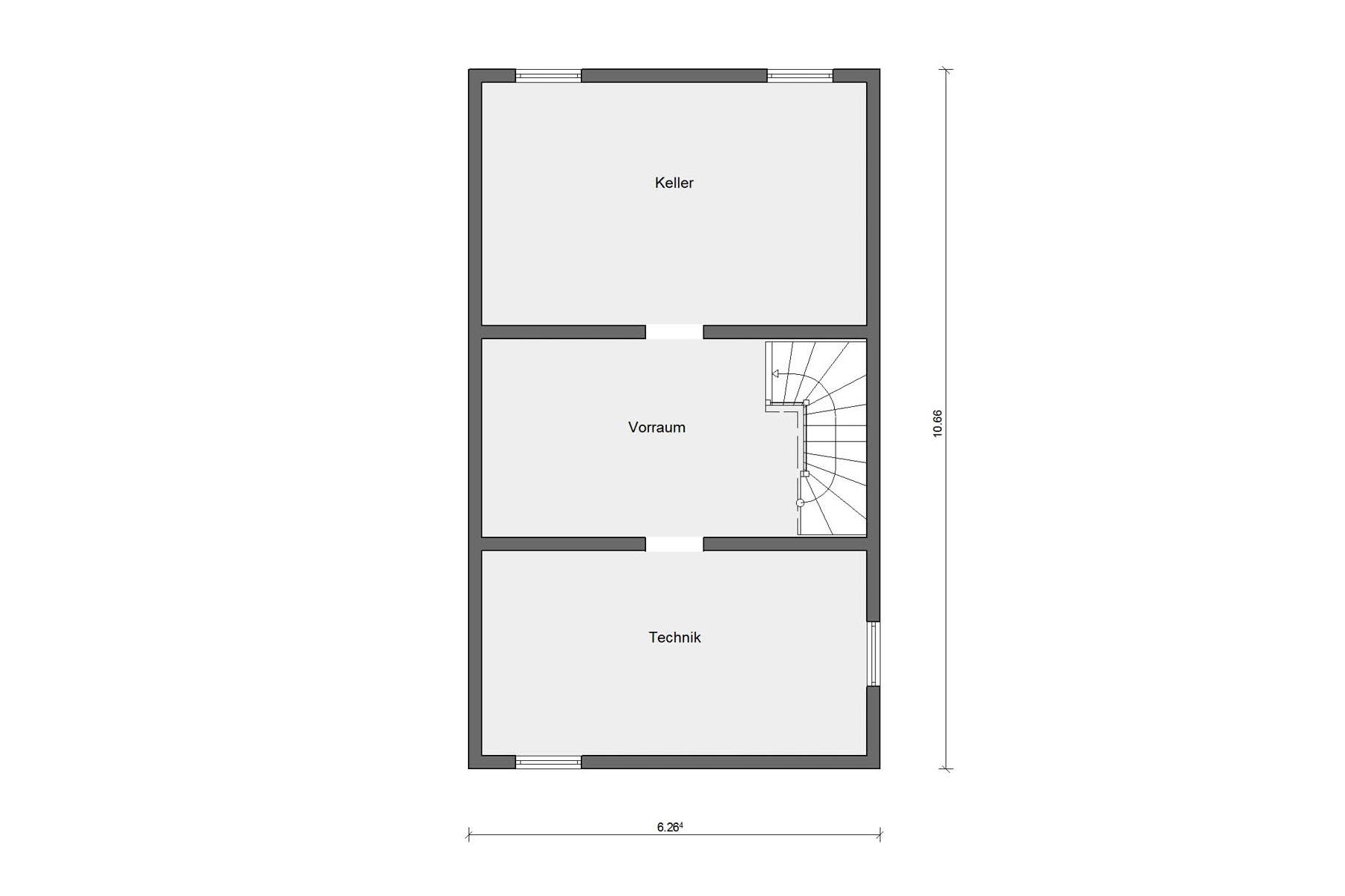 Plan d'étage cave E 20-116.1 maison de chaîne