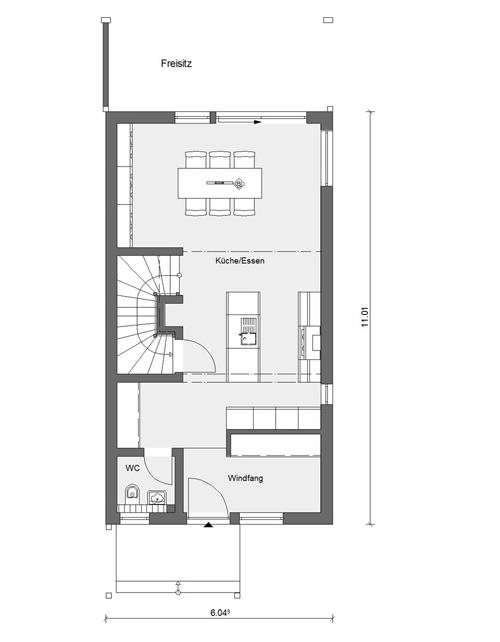 Grundriss Reihenhaus Fertighaus Erdgeschoss