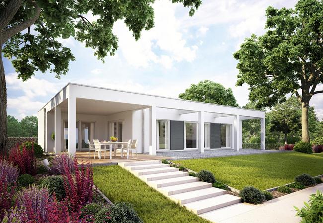 Bungalow moderne avec toit plat