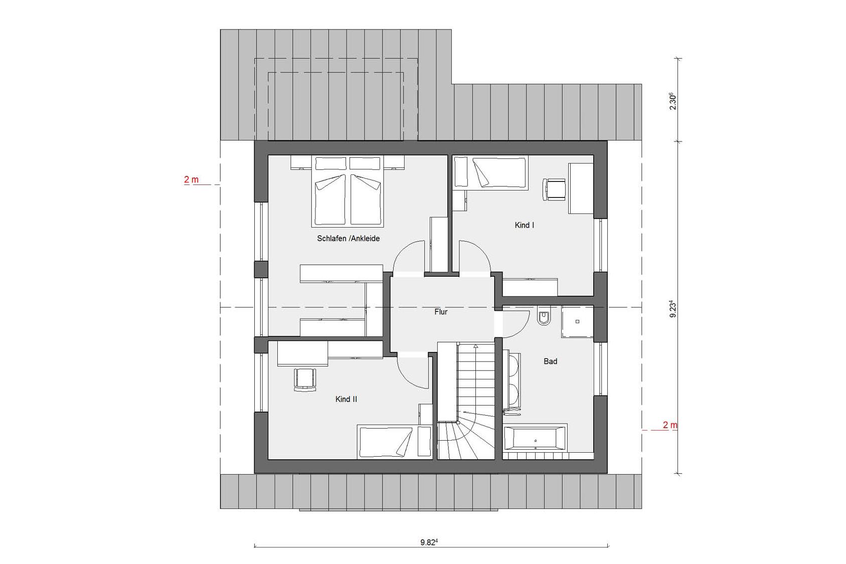 Plan d'étage grenier E 15-153.1 Maison avec île de soleil