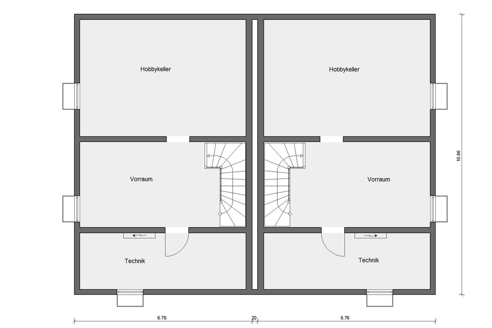 Plan d'étage cave D 15-164.1/D 15-164.2 Communauté de construction