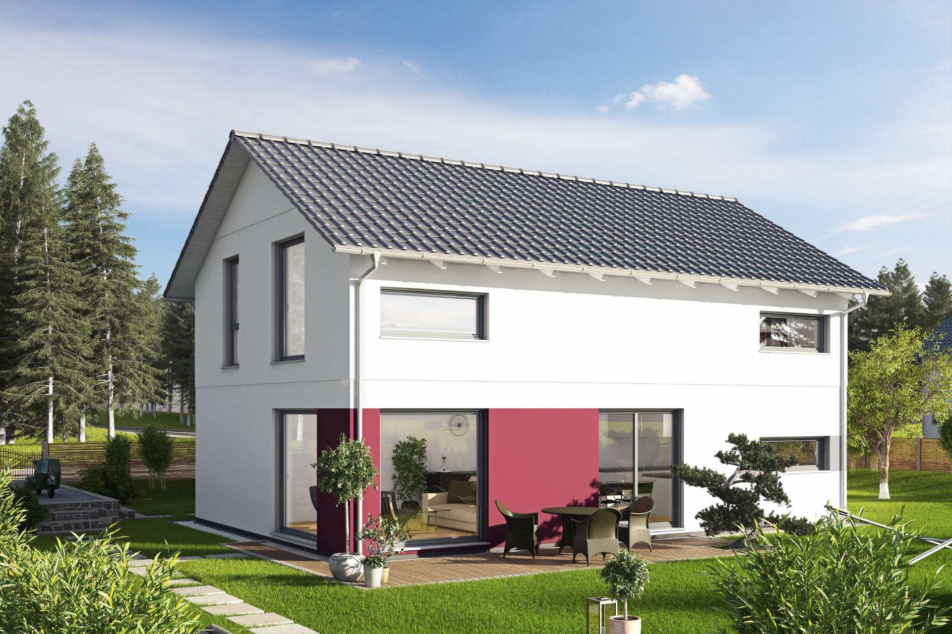 Schmales Fertighaus Bauen E 15 133 3 Schworerhaus