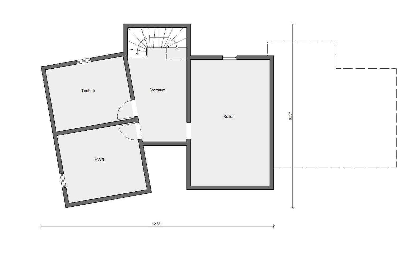 Grundriss Kellergeschoss E 20-172.1 Fertighaus mediterran