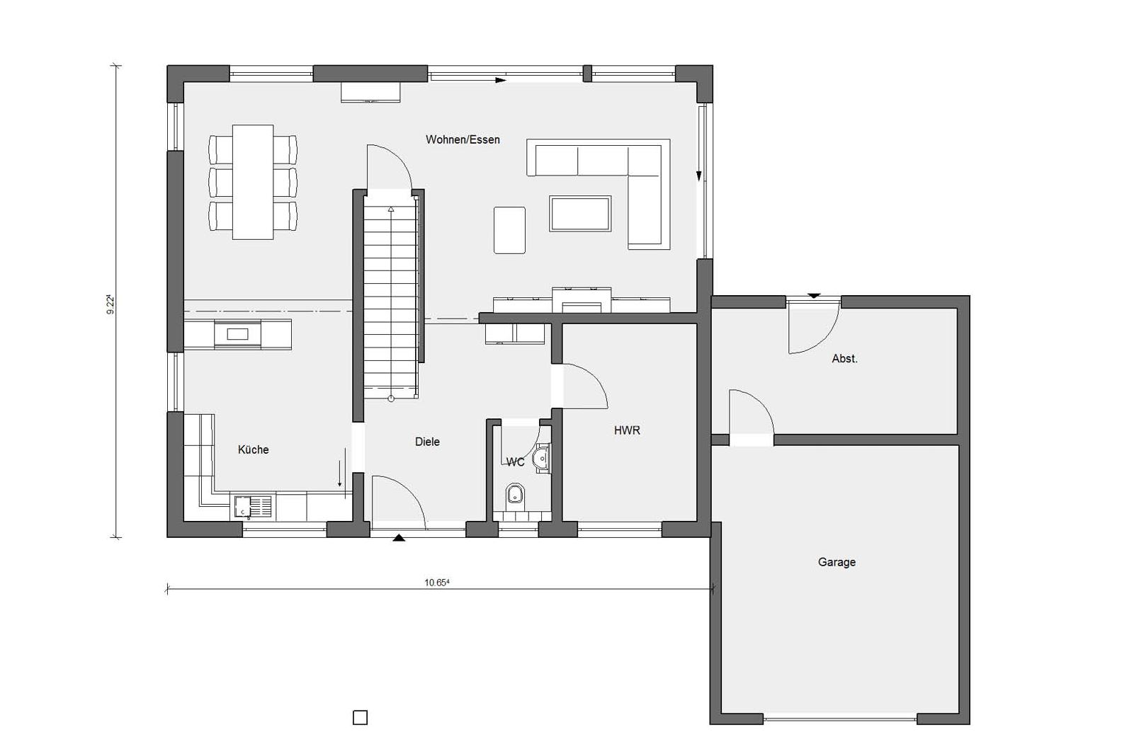Plan du rez-de-chaussée E 20-157.2 Maison CUBE de SchwörerHaus