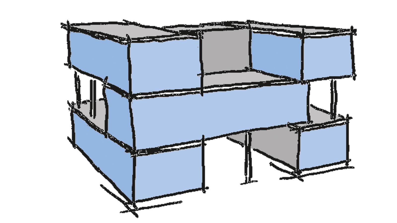 Maisons modulaires empilées