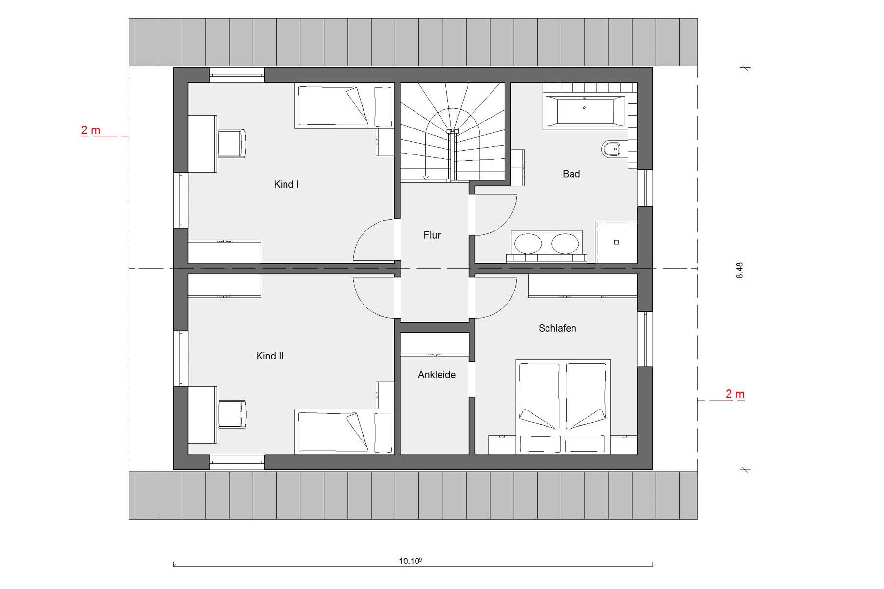 Plan d'étage grenier E 15-140.4 Maison avec bureau