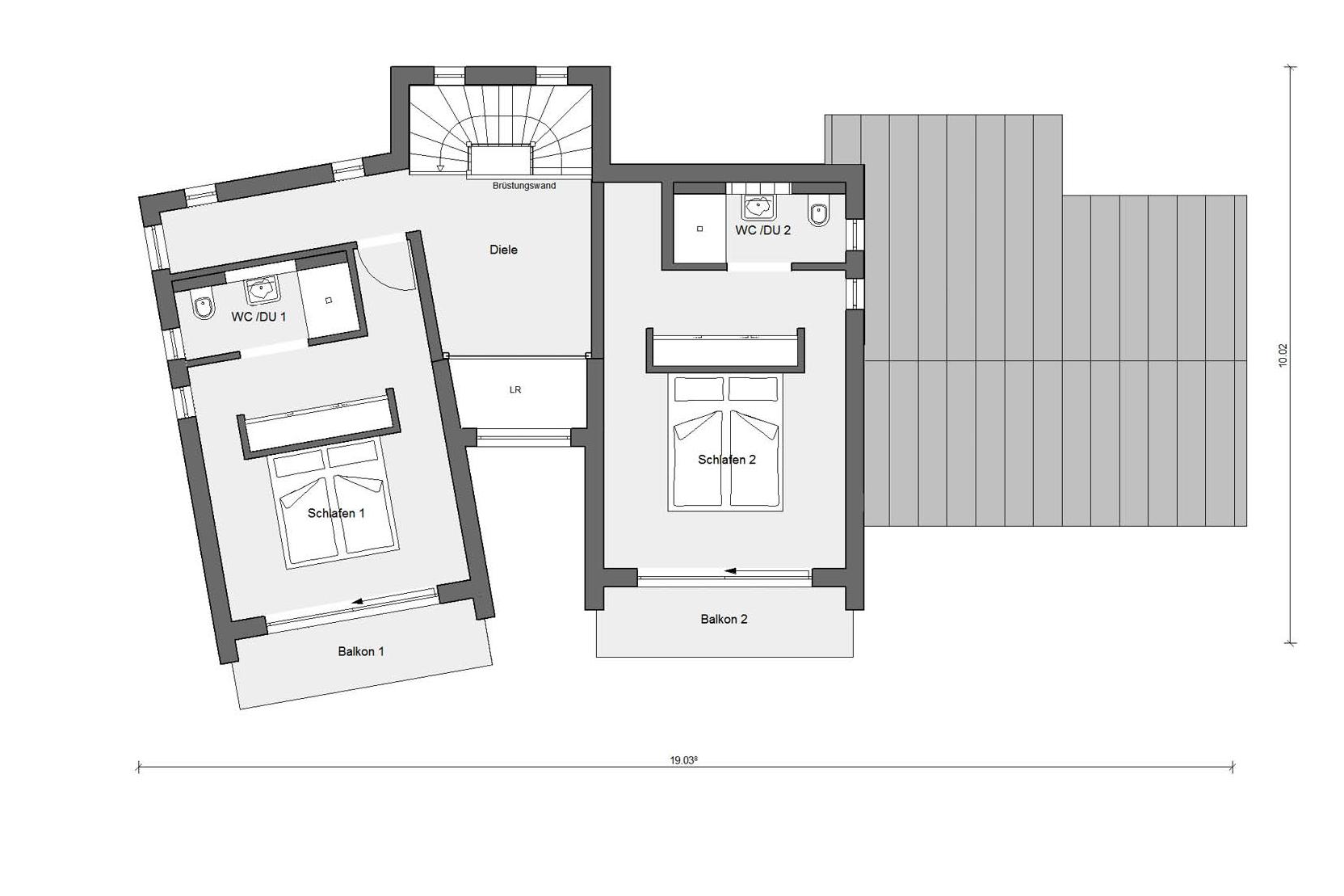 Pianta soffitta E 20-172.1 Casa prefabbricata in stile mediterraneo