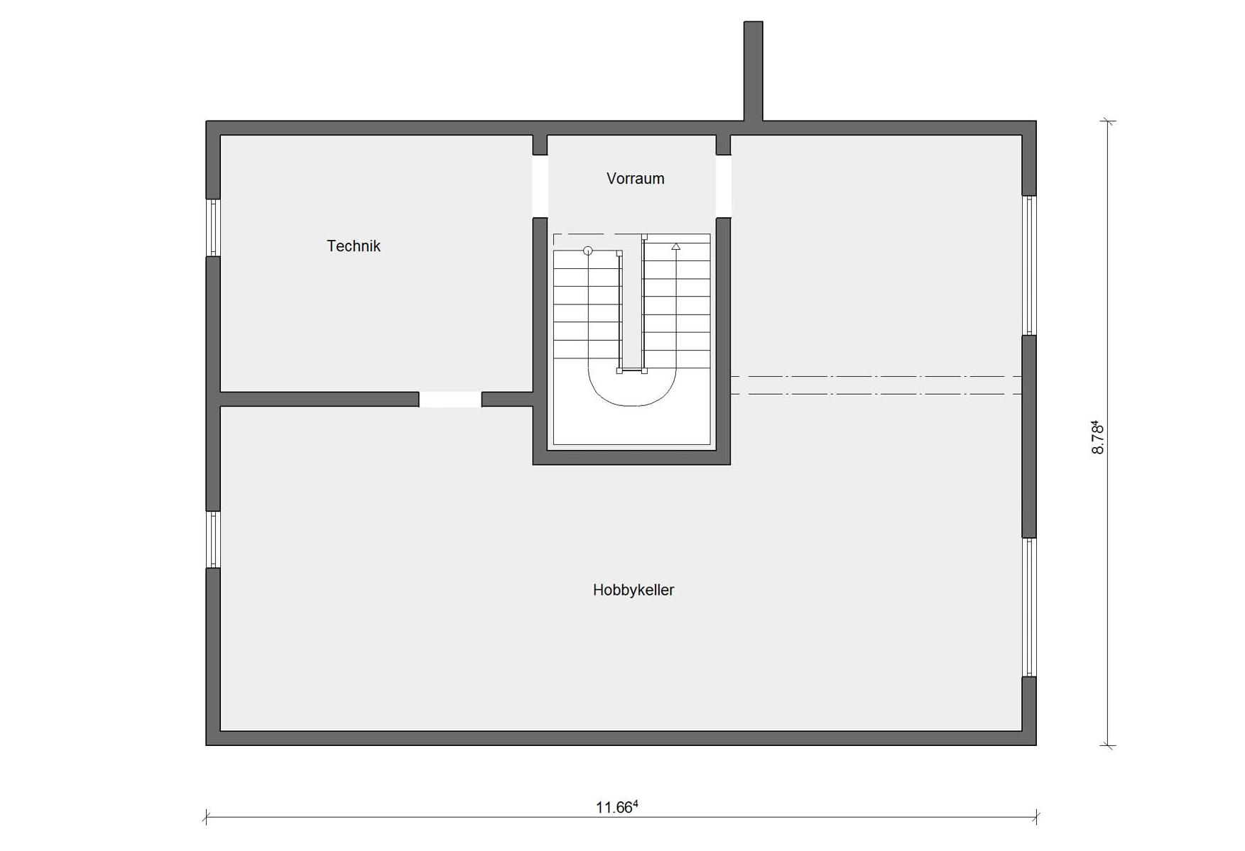 Plan d'étage cave maison modèle Auggen 